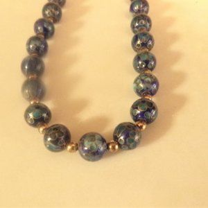 VTG ASIAN CLOISONNE NECKLACE & BRACELET SET *CHARITY SALE*